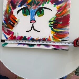 Colorful Cat Canvas Art unknown if print or original